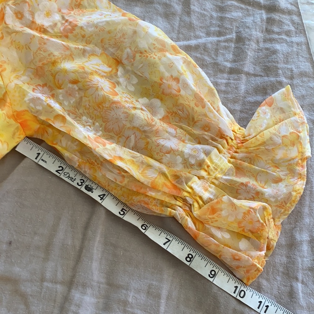 Vintage Yellow Floral Maxi Dress - Picture 9 of 15